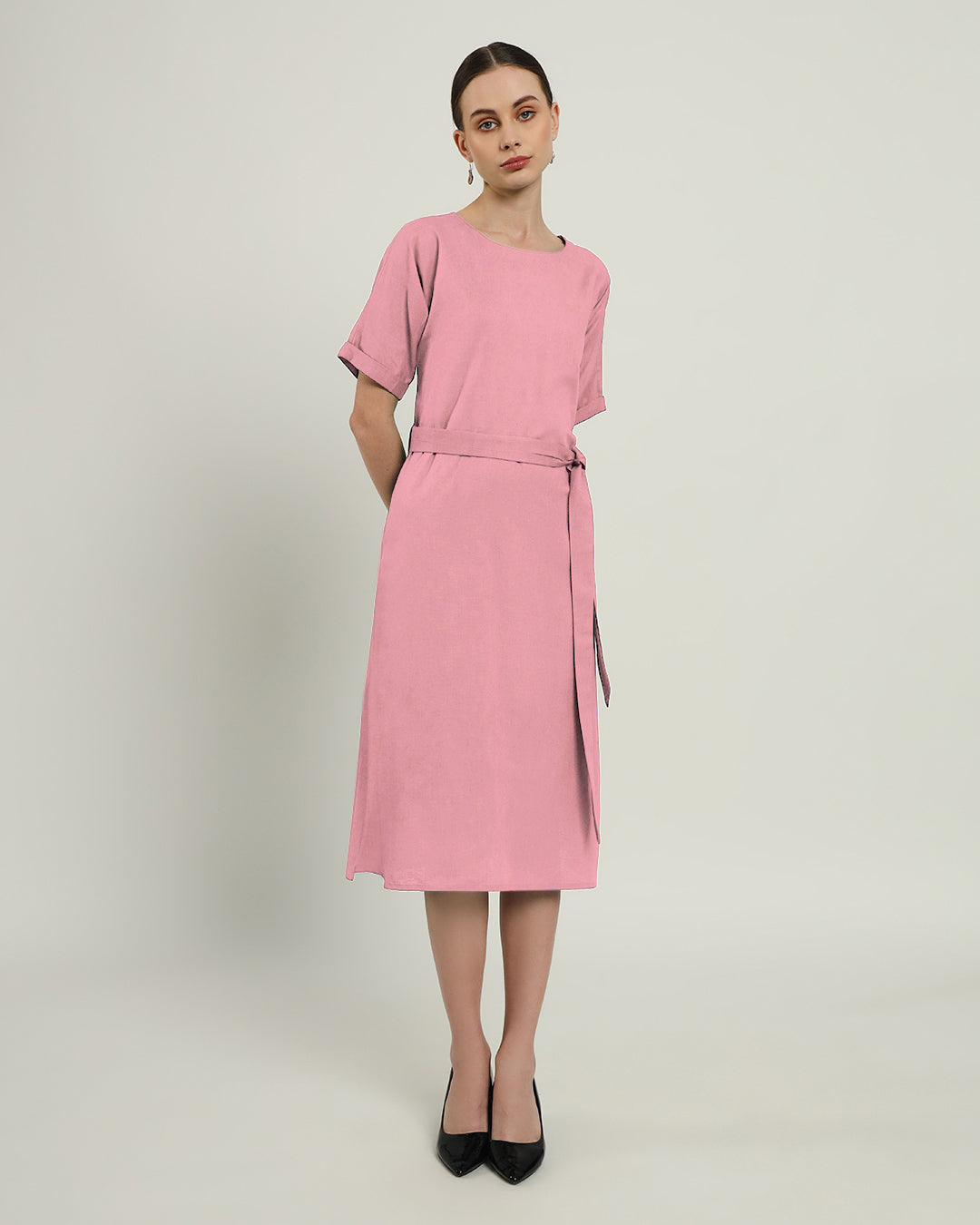 The Tayma Fondant Pink Cotton Dress