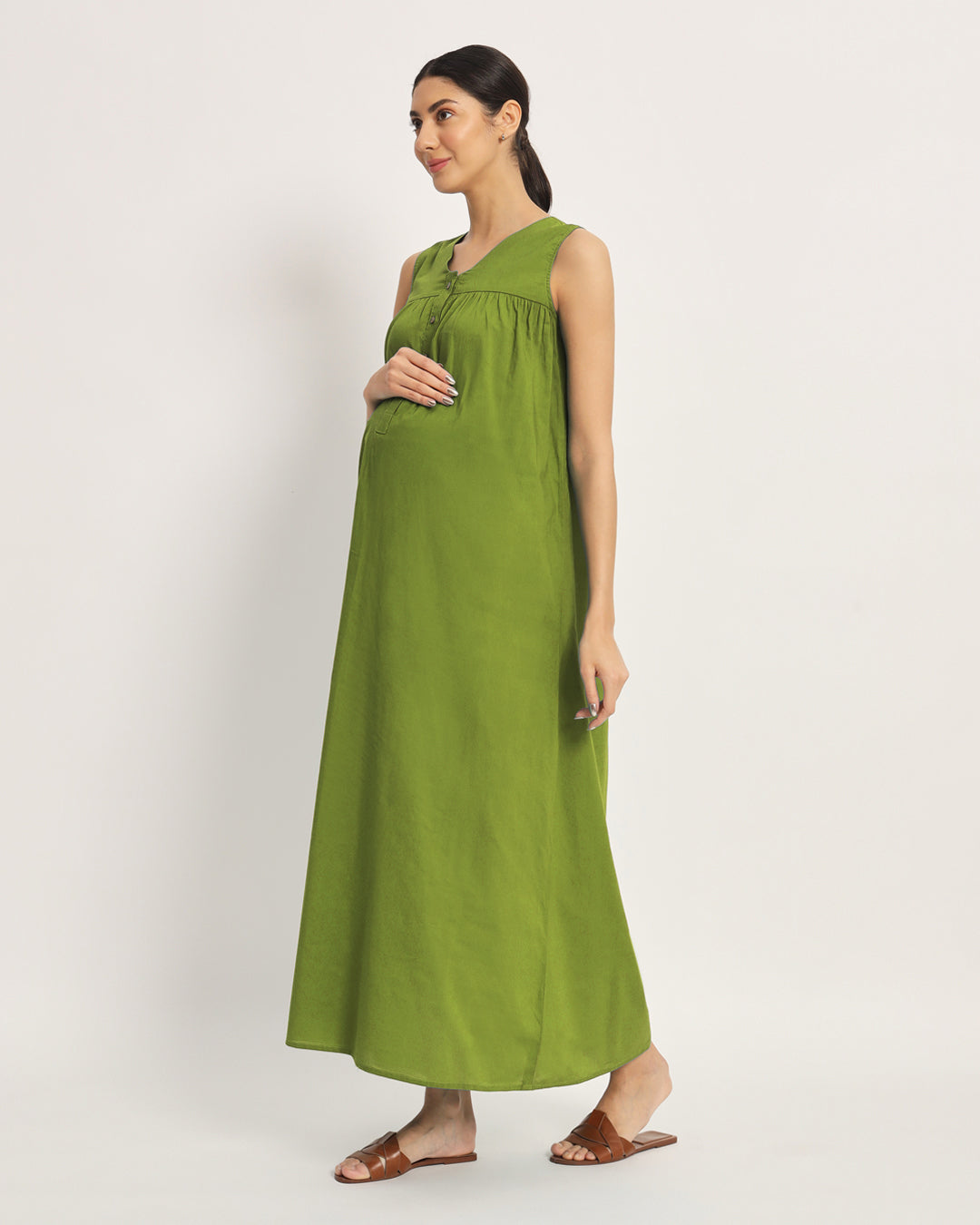 Sage Green Mommylicious Maternity & Nursing Dress