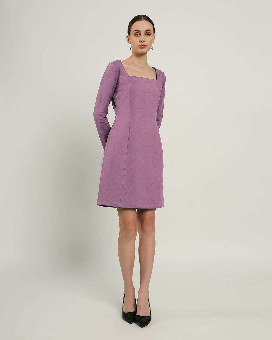 The Auburn Purple Swirl Cotton Dress