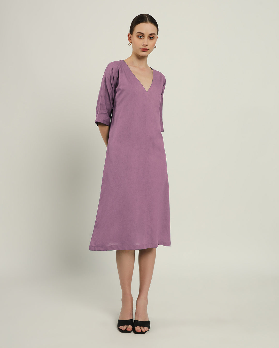 The Mildura Purple Swirl Cotton Dress