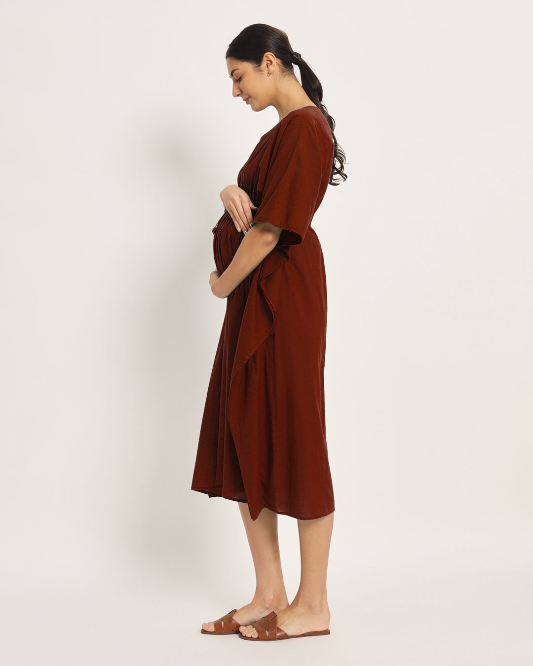 Russet Red Mommy Mode Maternity & Nursing Dress