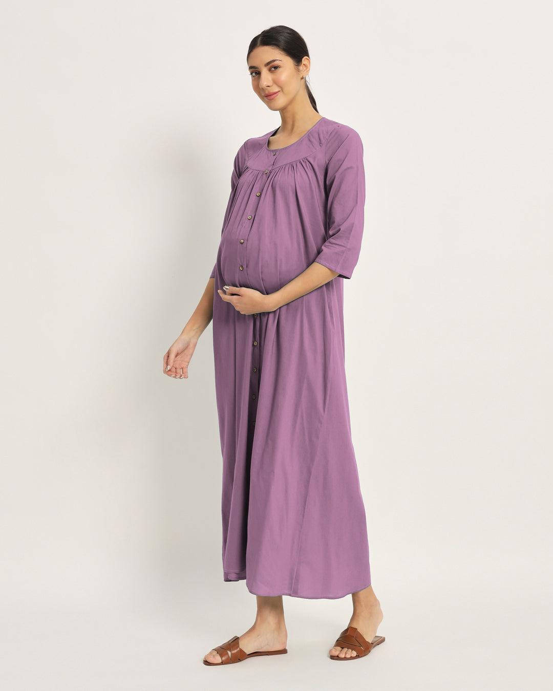 Iris Pink Mommy Glow Maternity & Nursing Dress