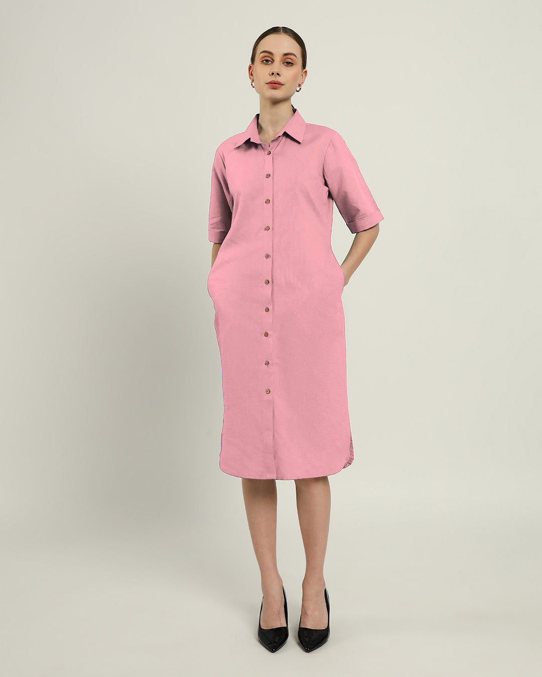 The Tampa Fondant Pink Cotton Dress