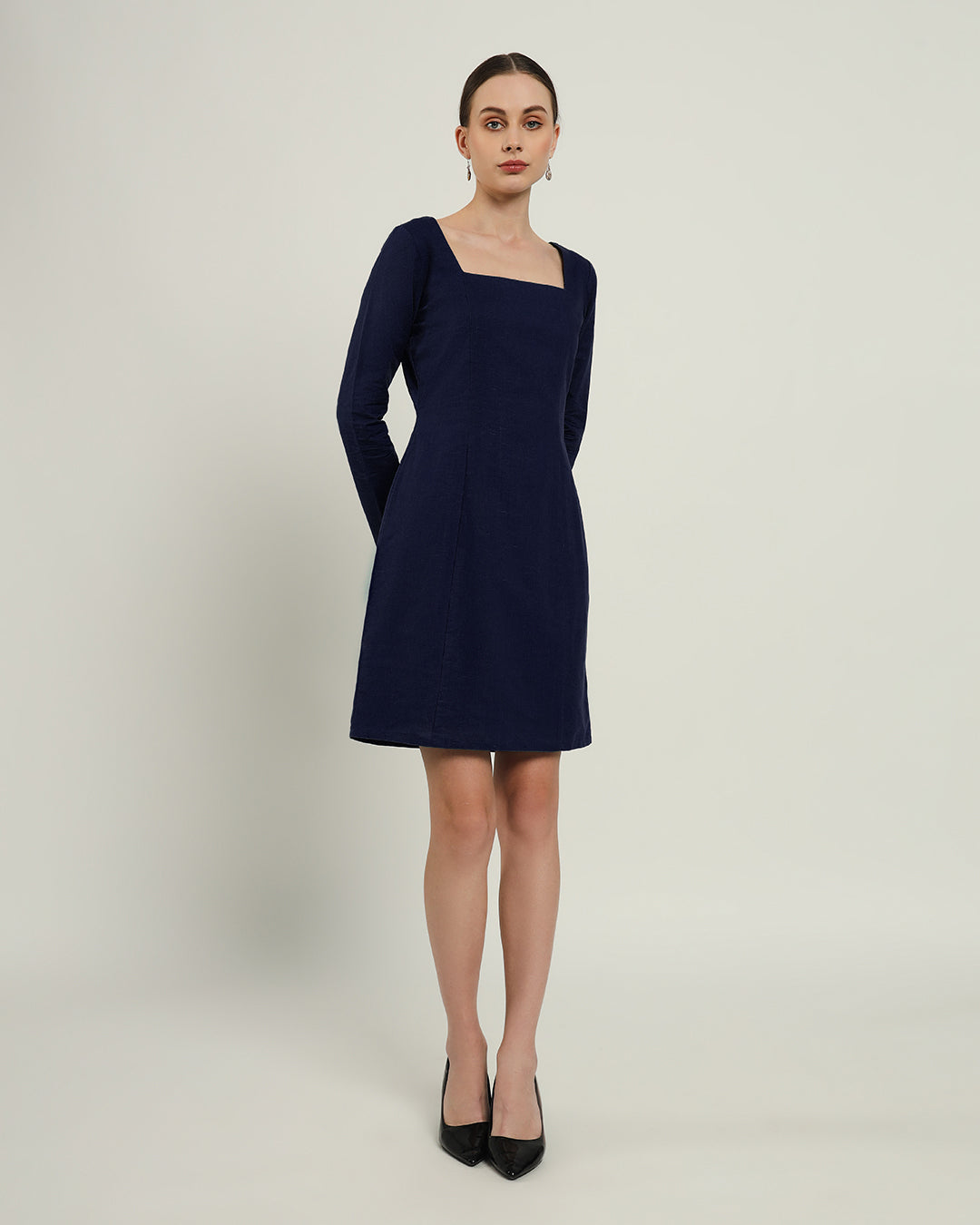 The Auburn Midnight Blue Linen Dress