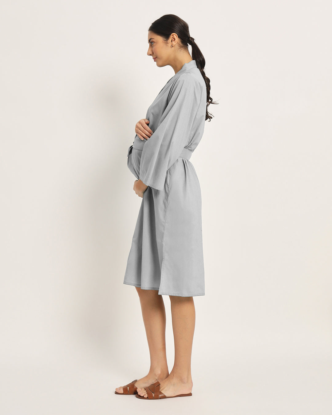 Iced Grey Bump & Beyond Maternity & Nursing Dress