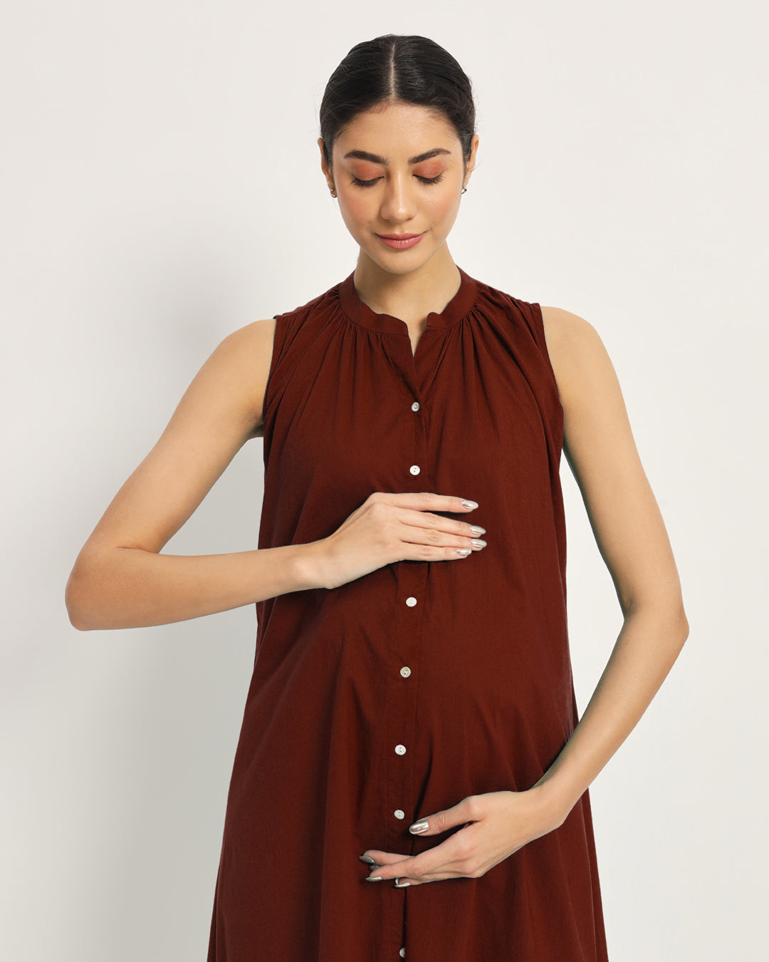 Russet Red Mommy Must-Haves Maternity & Nursing Dress