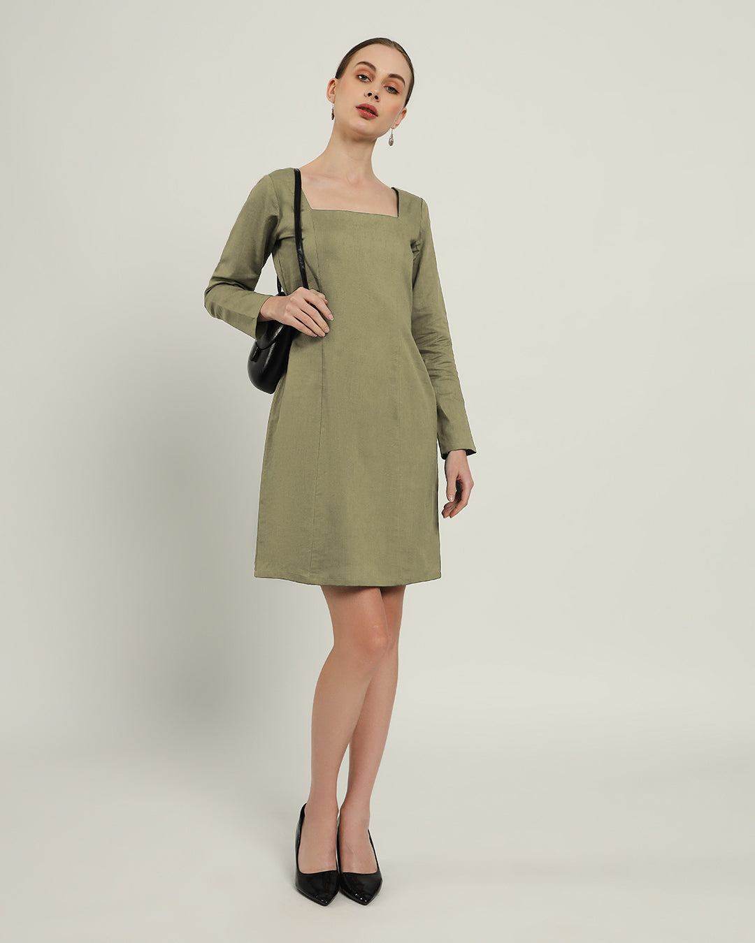 The Auburn Olive Linen Dress