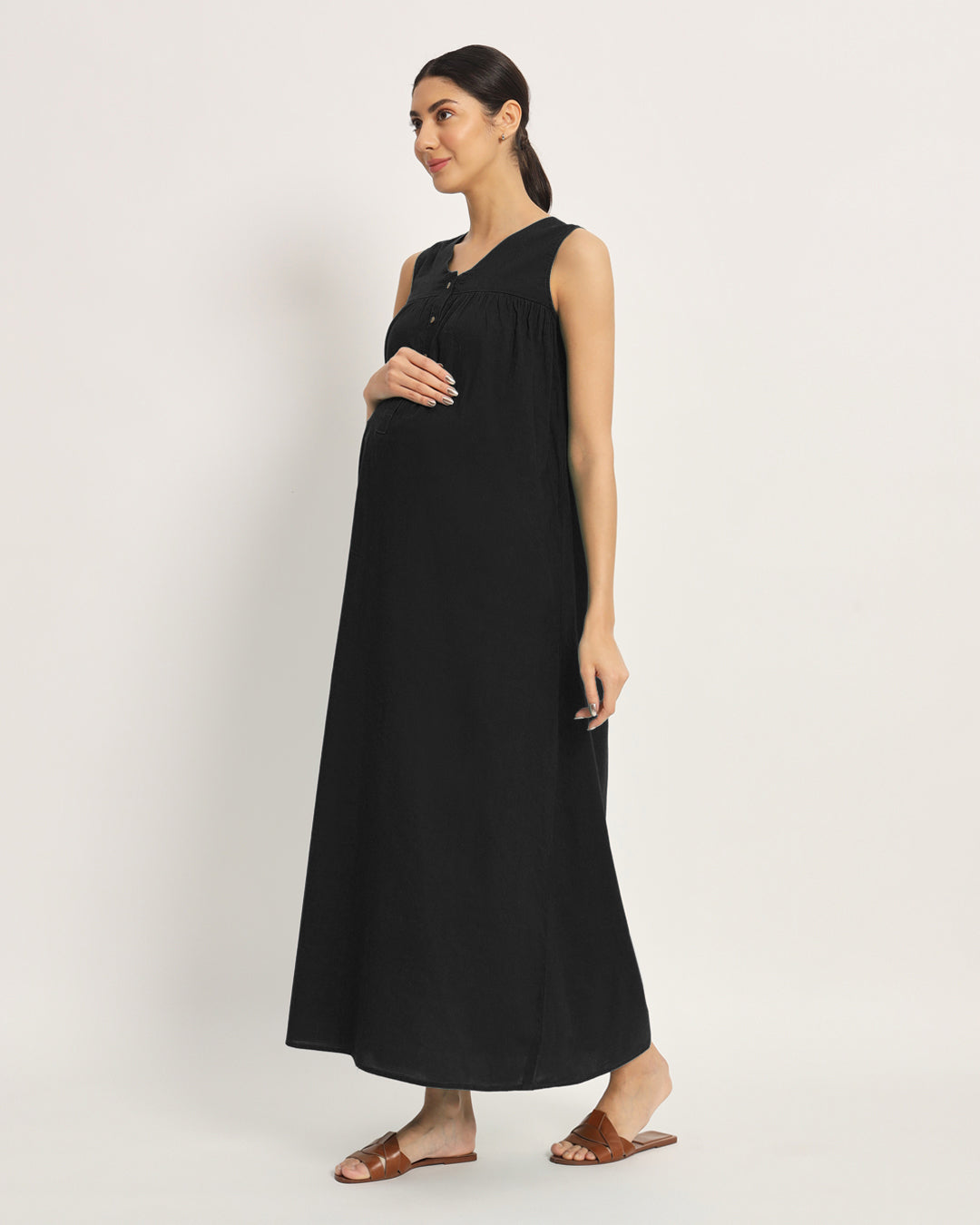 Classic Black Mommylicious Maternity & Nursing Dress