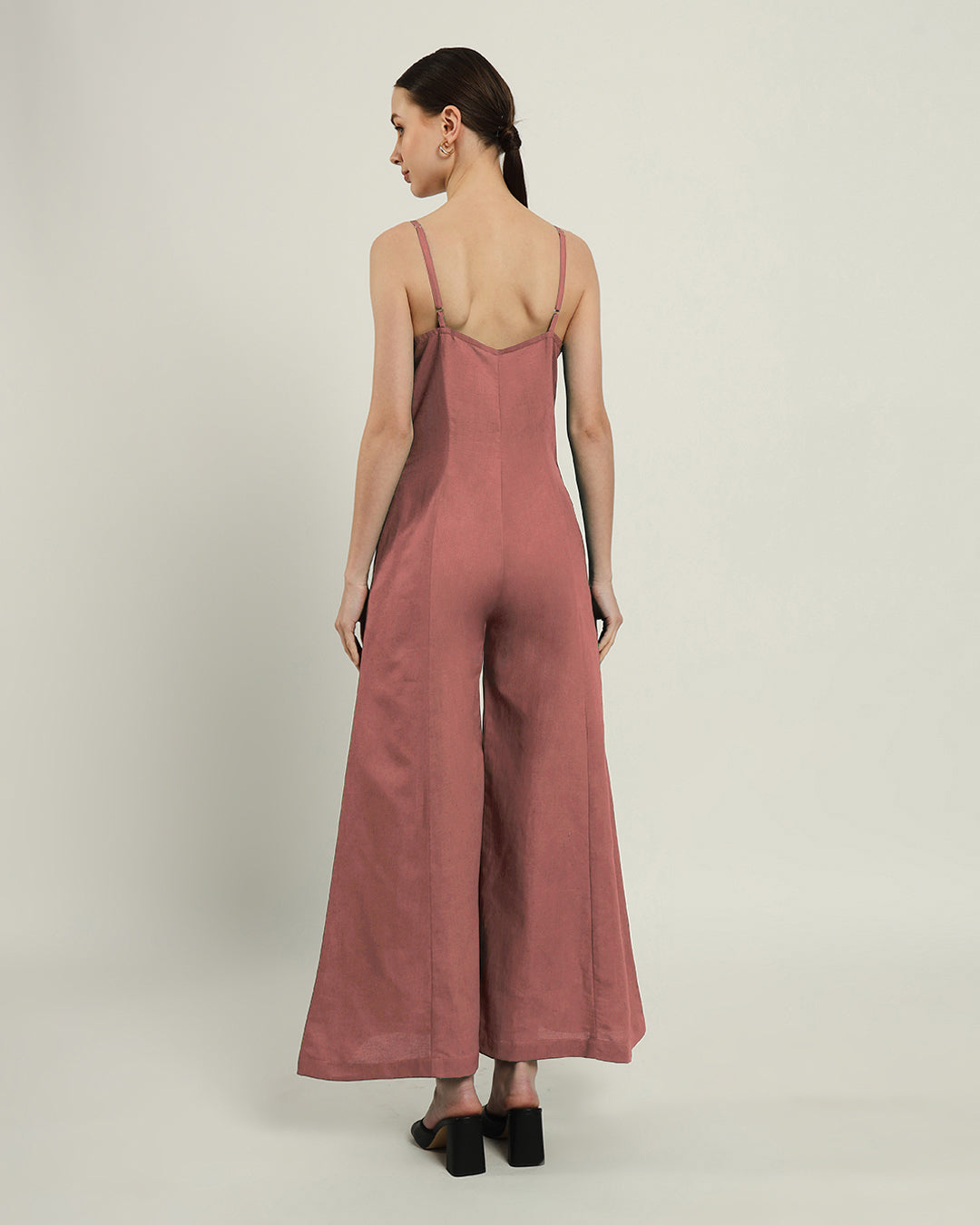 Ivory Pink Midday High Flared Jumpsuit