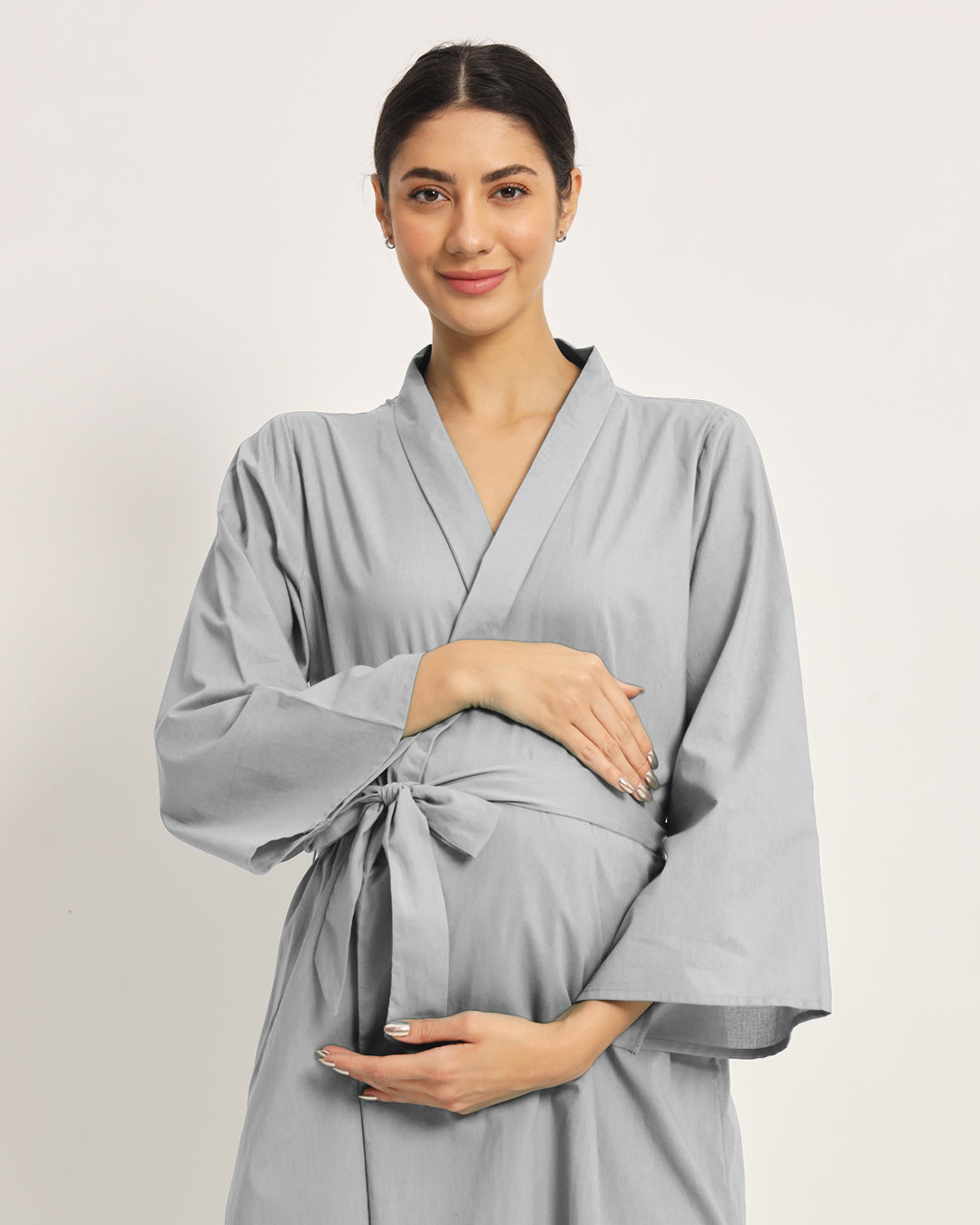 Iced Grey Bump & Beyond Maternity & Nursing Dress