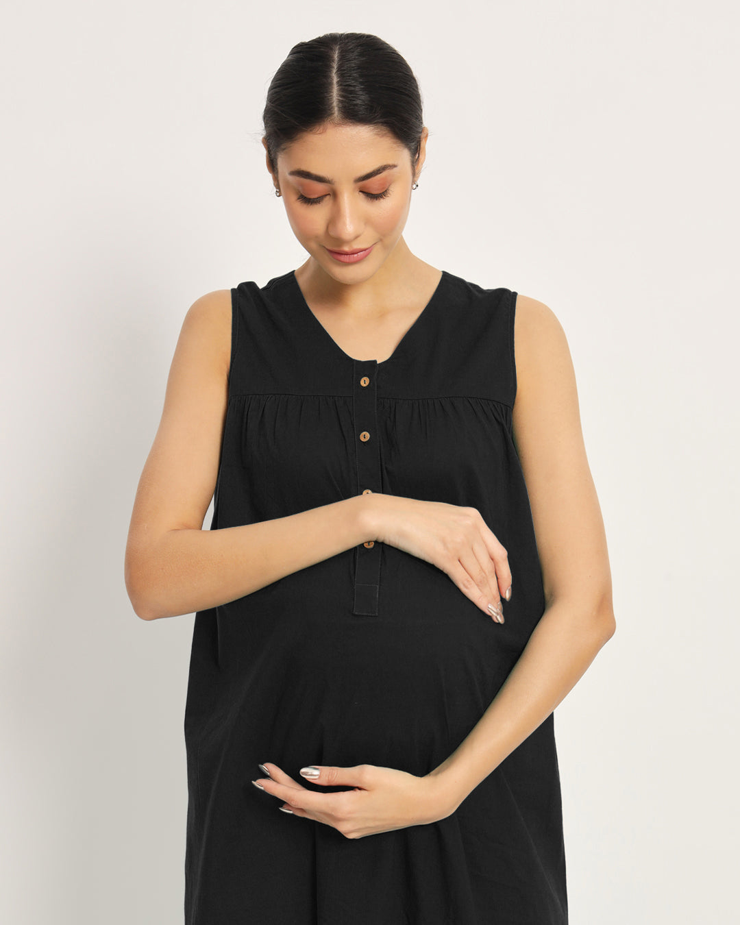 Classic Black Mommylicious Maternity & Nursing Dress