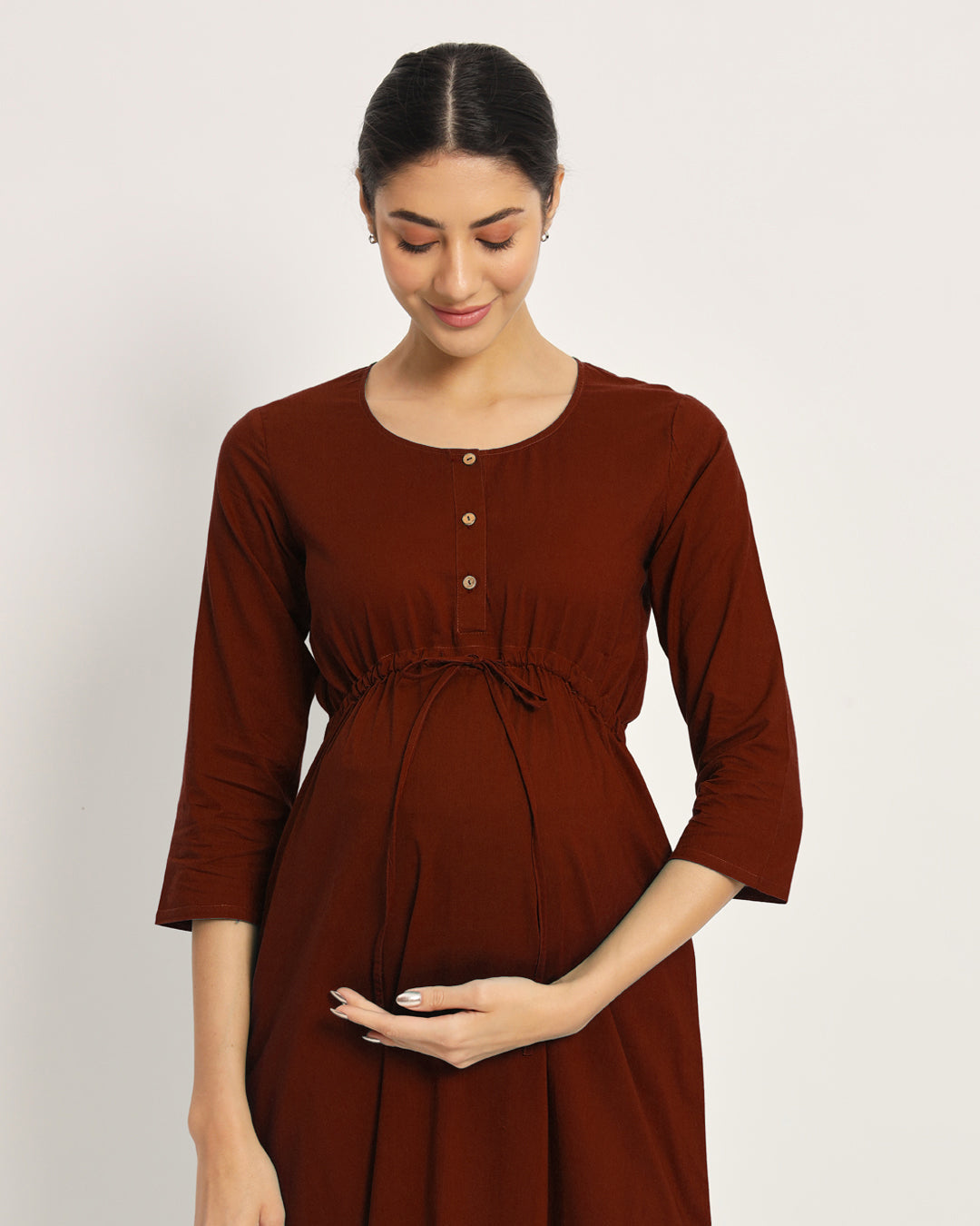 Russet Red Oh Mama! Maternity & Nursing Dress