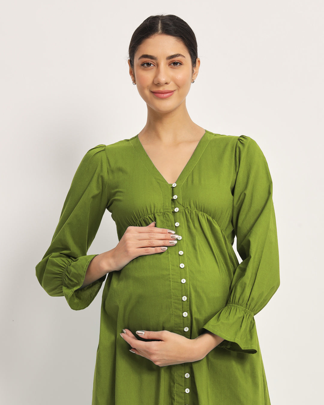 Sage Green Glowing Bellies Maternity & Nursing Dress