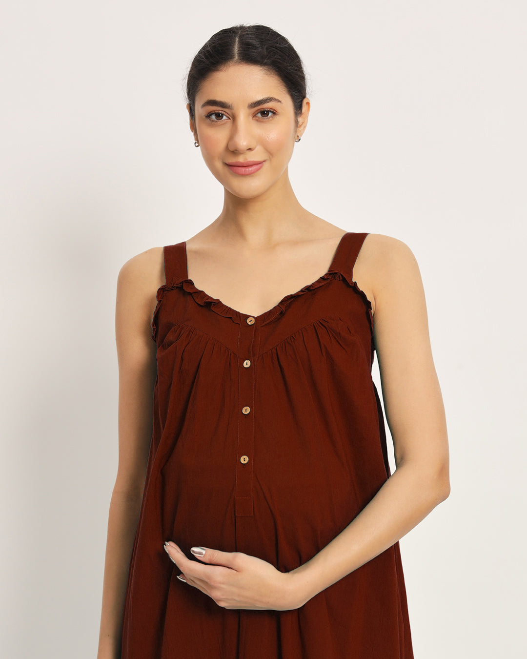 Russet Red Preggo Pretty Maternity & Nursing Dress