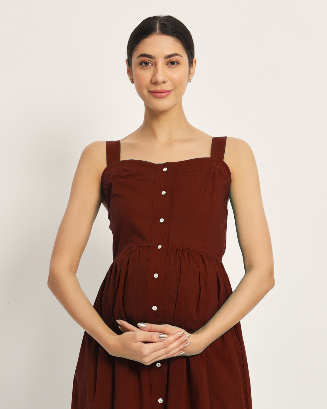 Russet Red Mama Modish Maternity & Nursing Dress