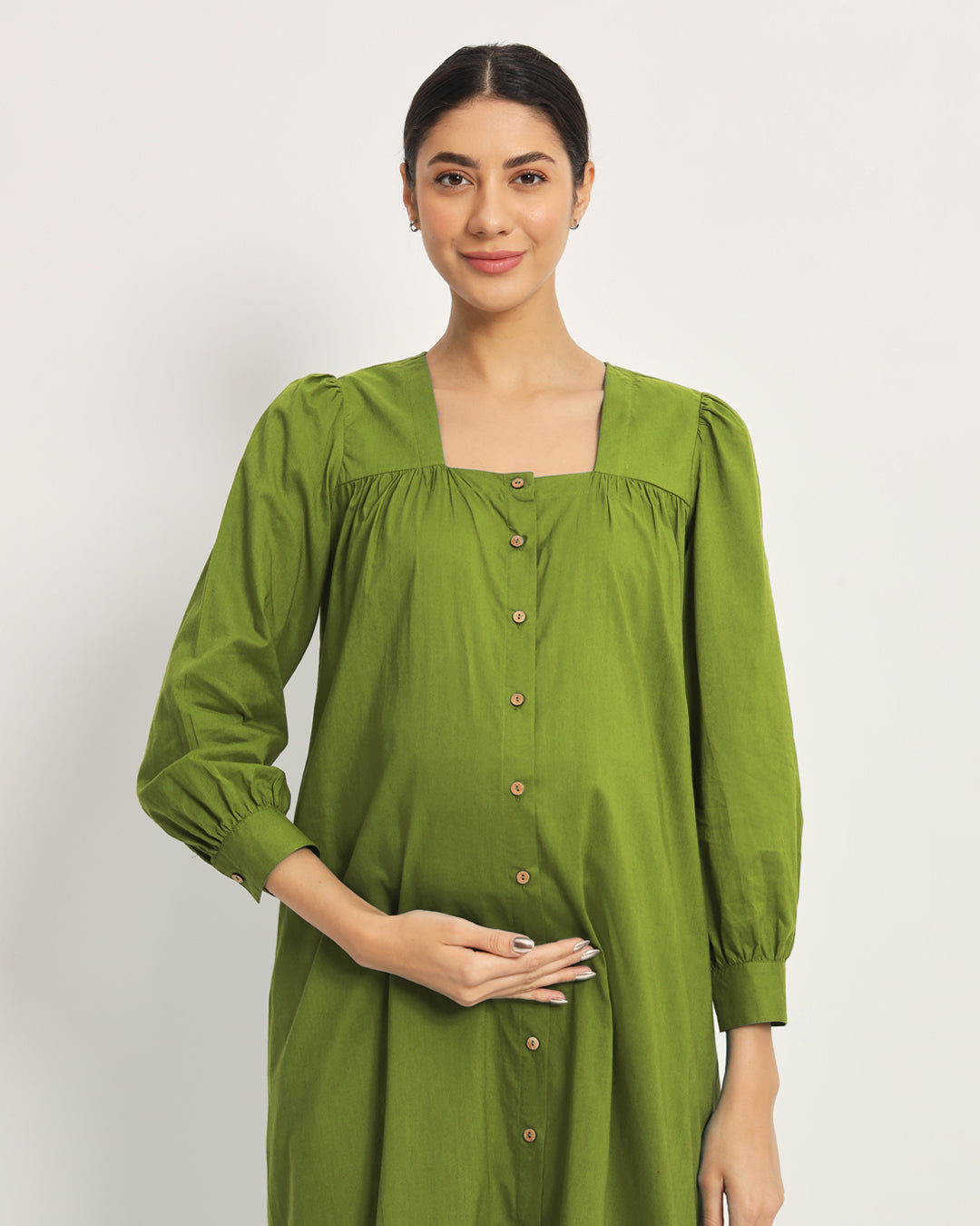 Sage Green Blossom Maternity & Nursing Dress