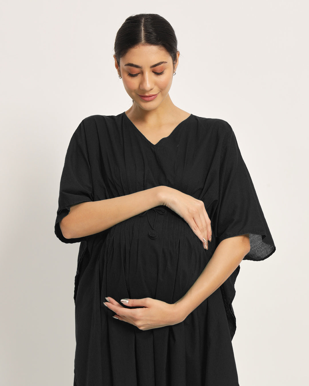 Classic Black Mommy Mode Maternity & Nursing Dress