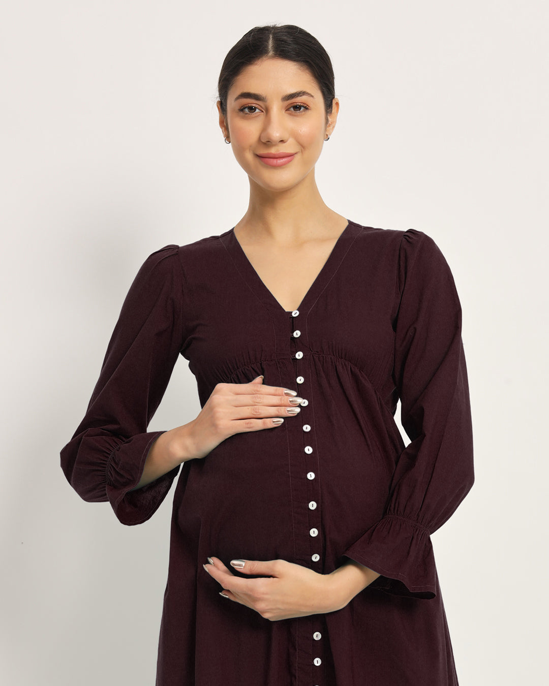 Plum Passion Glowing Bellies Maternity & Nursing Dress