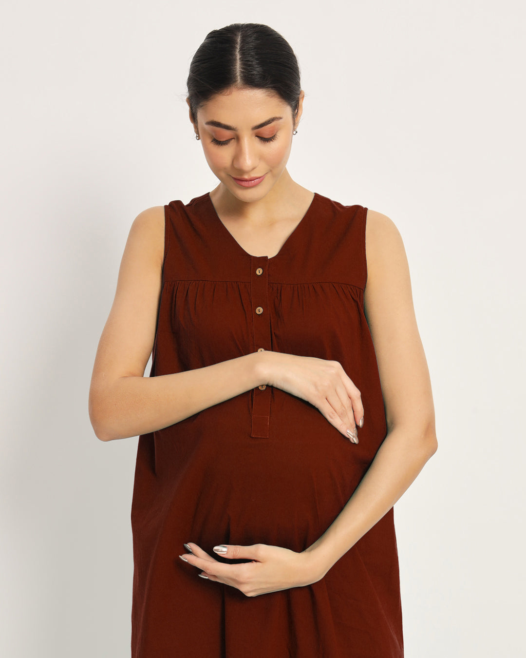 Russet Red Mommylicious Maternity & Nursing Dress