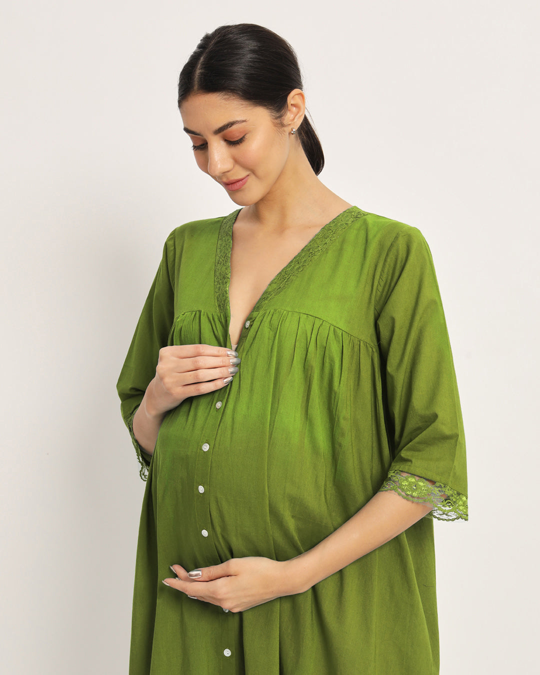 Sage Green Preggo & Posh Maternity & Nursing Dress