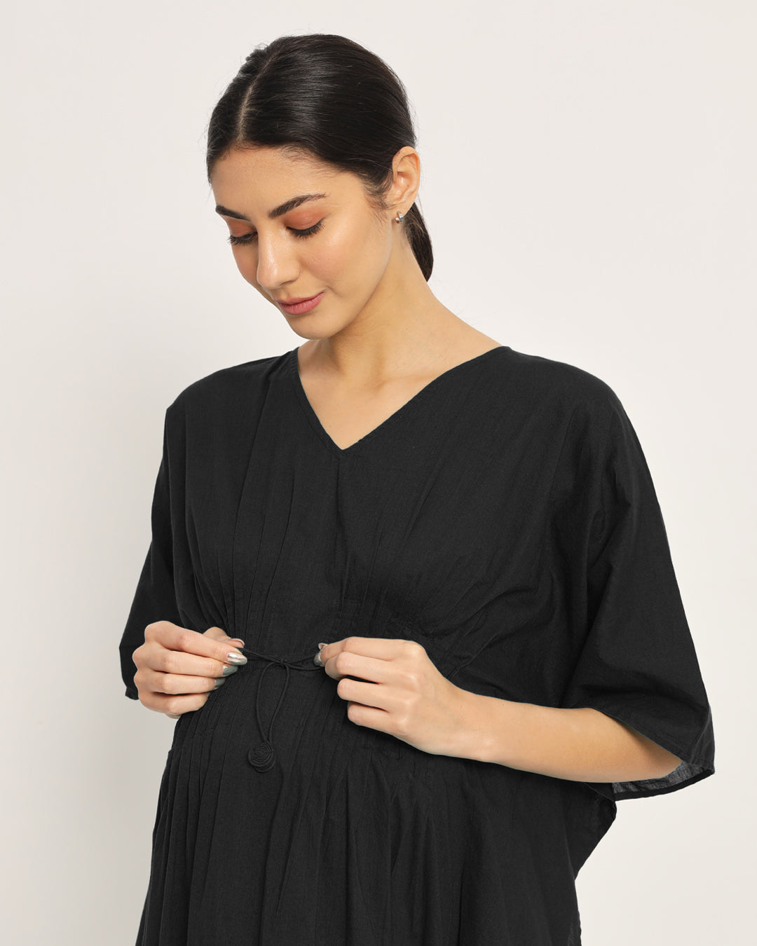 Classic Black Mommy Mode Maternity & Nursing Dress