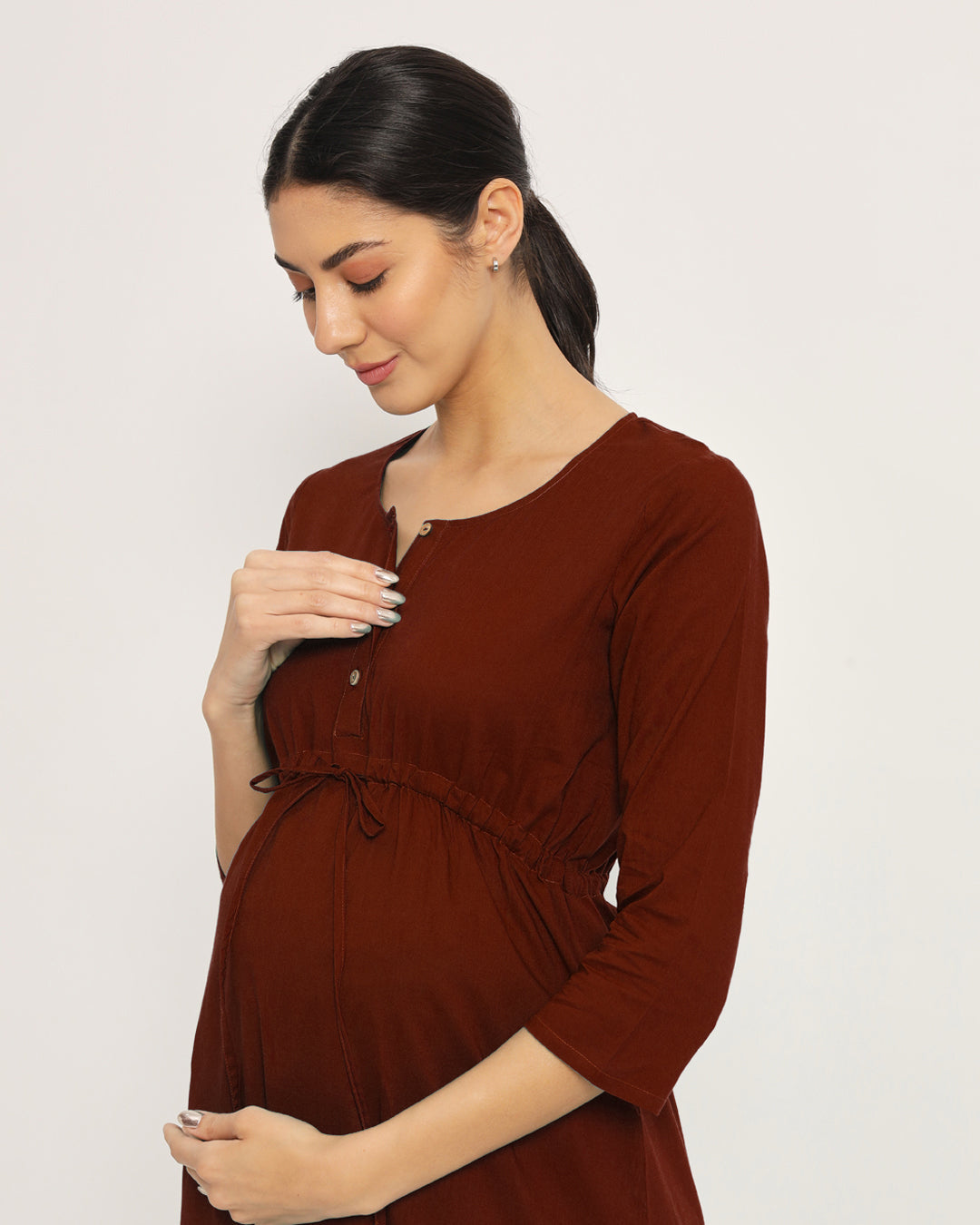 Russet Red Oh Mama! Maternity & Nursing Dress