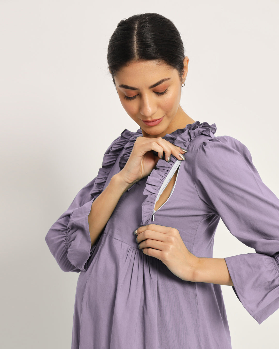 Lilac Functional Flow Maternity & Nursing Dress