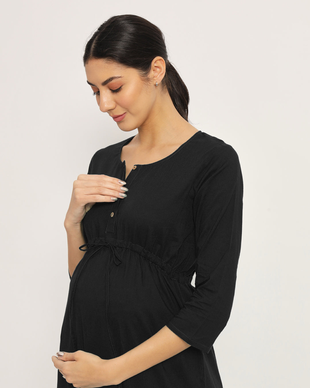 Classic Black Oh Mama! Maternity & Nursing Dress