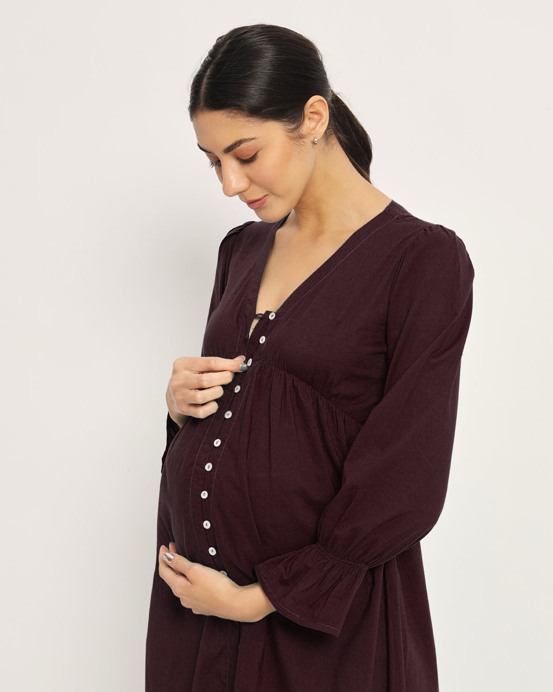 Plum Passion Glowing Bellies Maternity & Nursing Dress